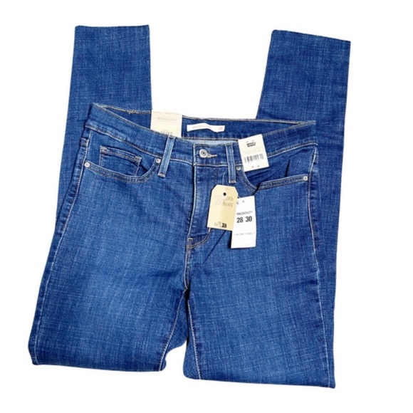 New with Tags Levi's Women's 311 Shaping Skinny Medium Wash Denim Raw Hem Jeans - Picture 5 of 16